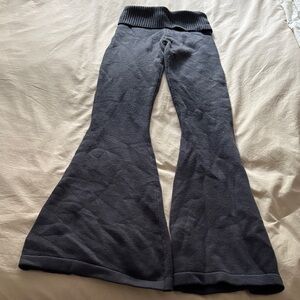 Edikted Navy Knit Flared Bottoms